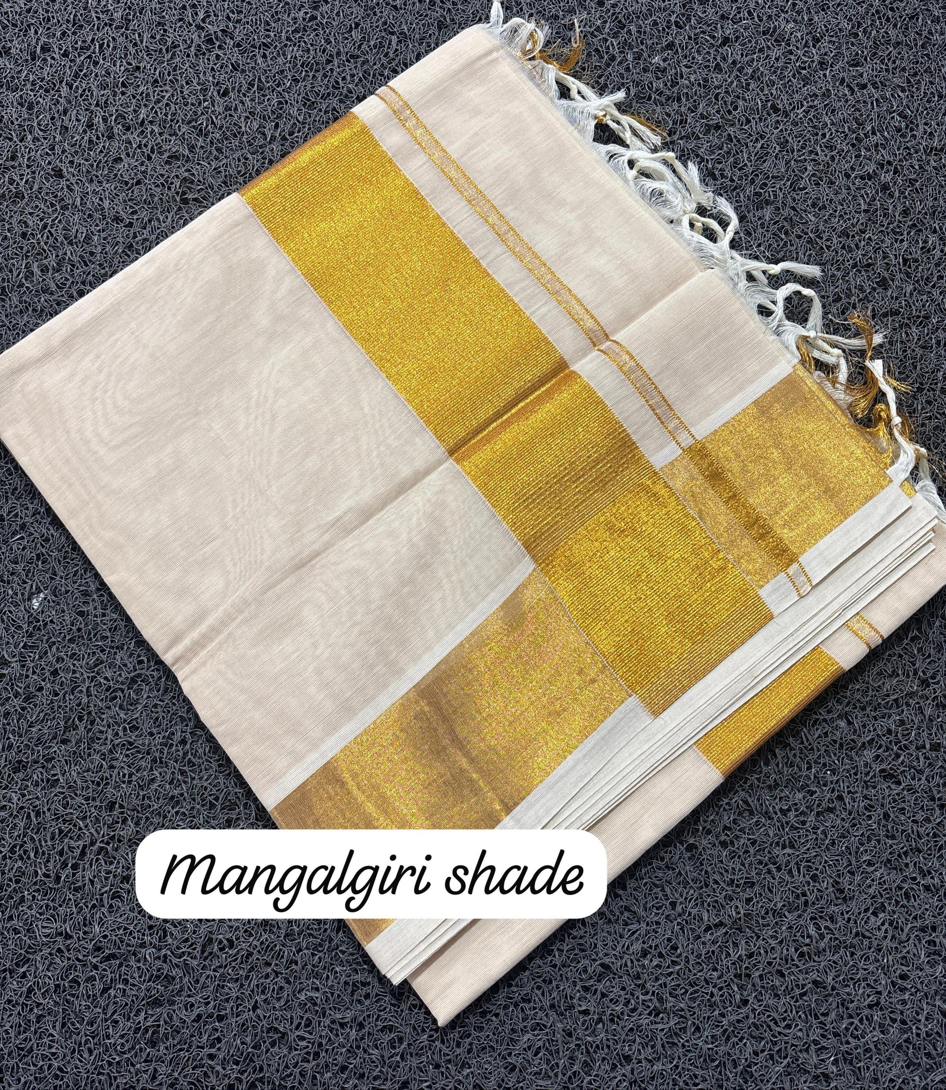 Swarnam - Golden Foil Kasavu Set mundu