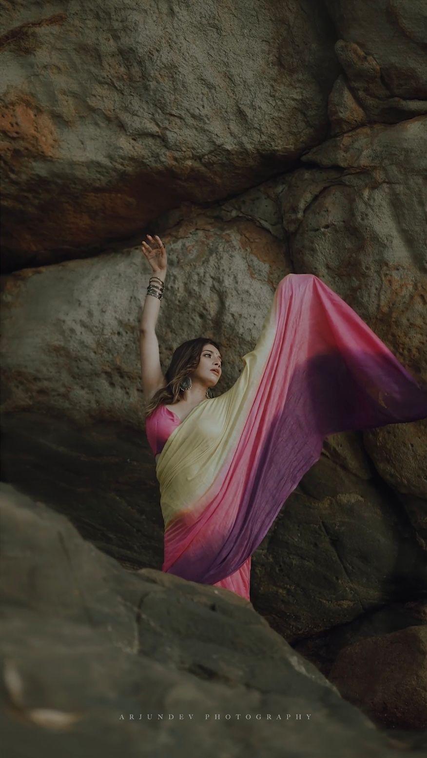Tye and Dye borderless pure cotton saree
