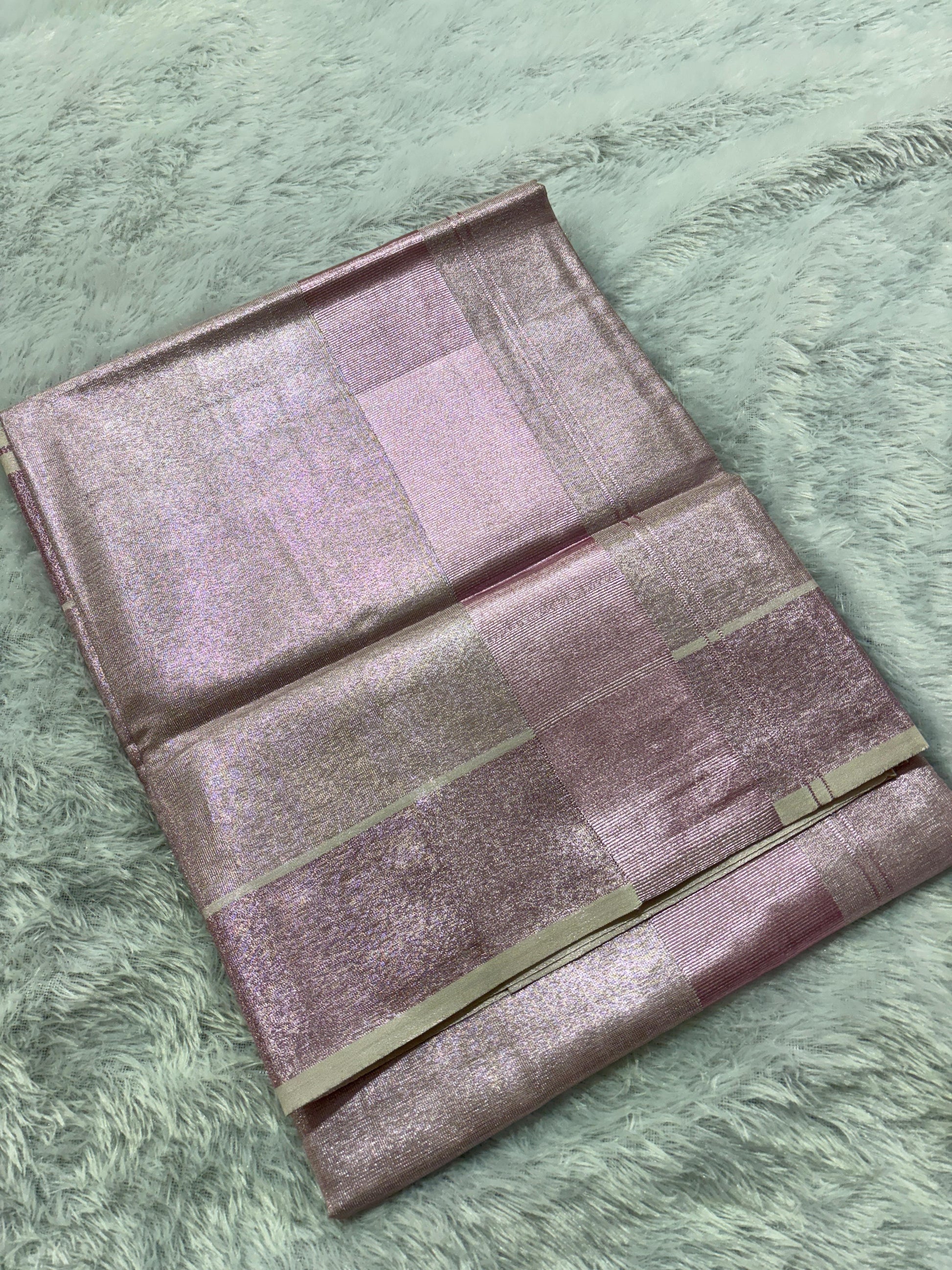 Rose gold bridal tissue saree
