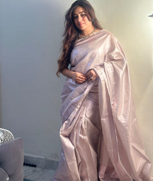 Rose gold bridal tissue saree