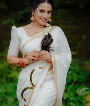 golden foil eight design saree