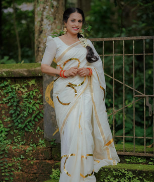 golden foil eight design saree
