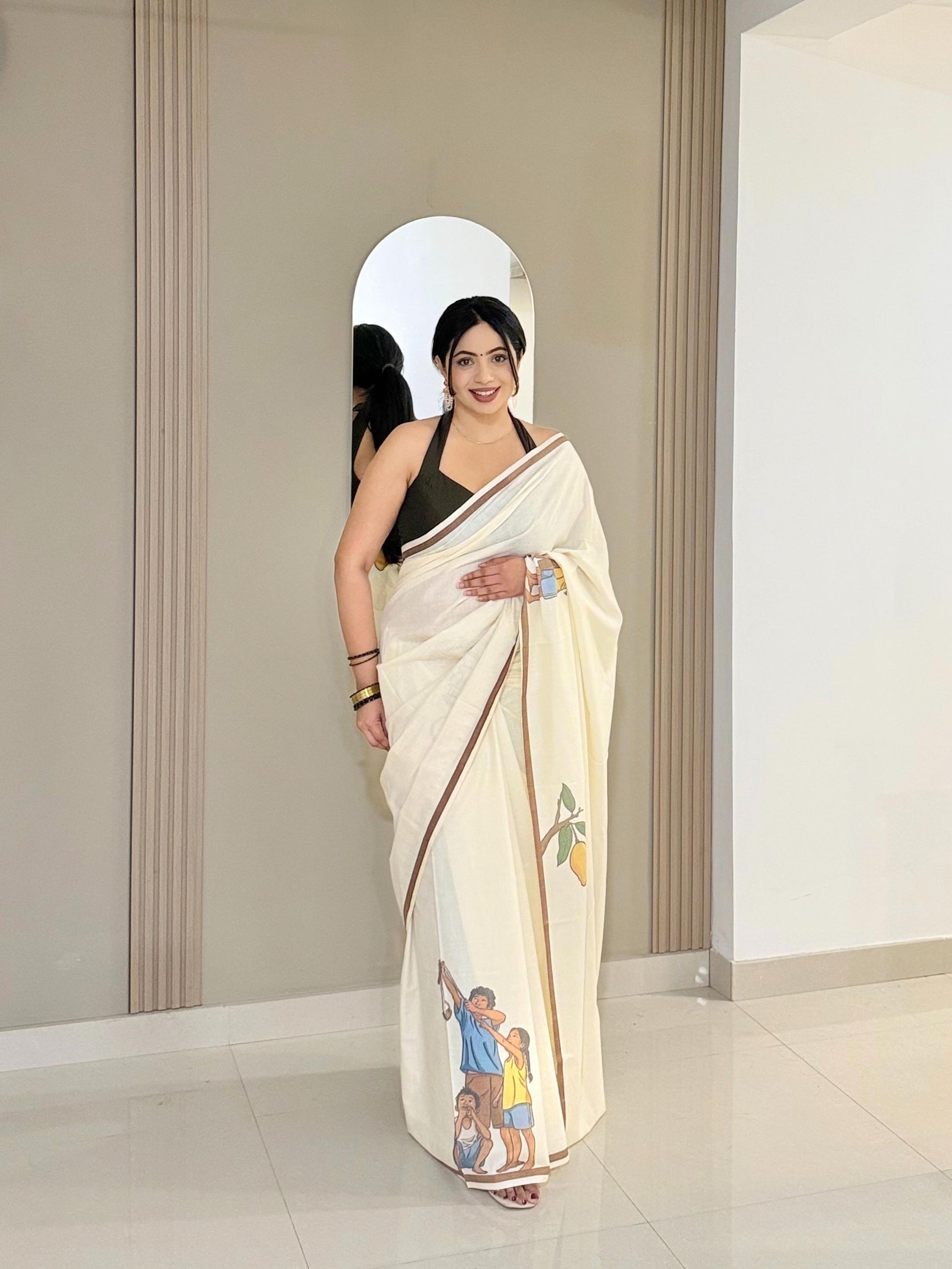 Mango Saree: Pure cotton digital printed