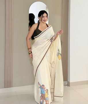 Mango Saree: Pure cotton digital printed