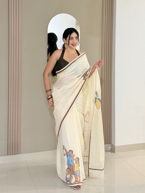 Mango Saree: Pure cotton digital printed