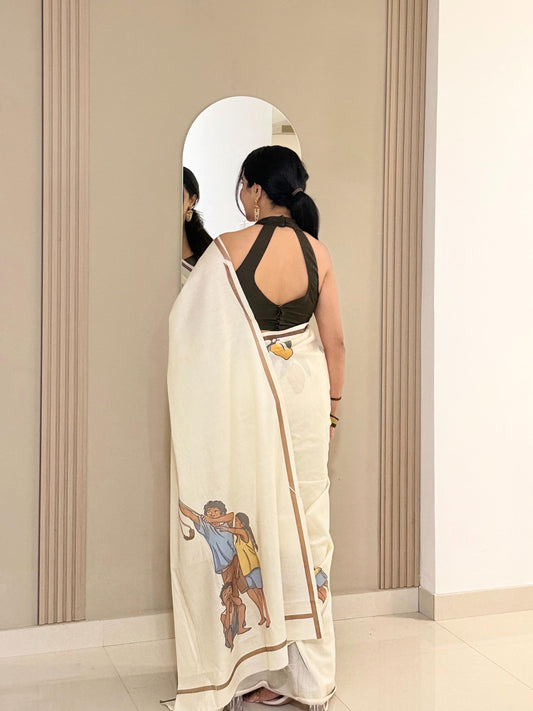 Mango Saree: Pure cotton digital printed