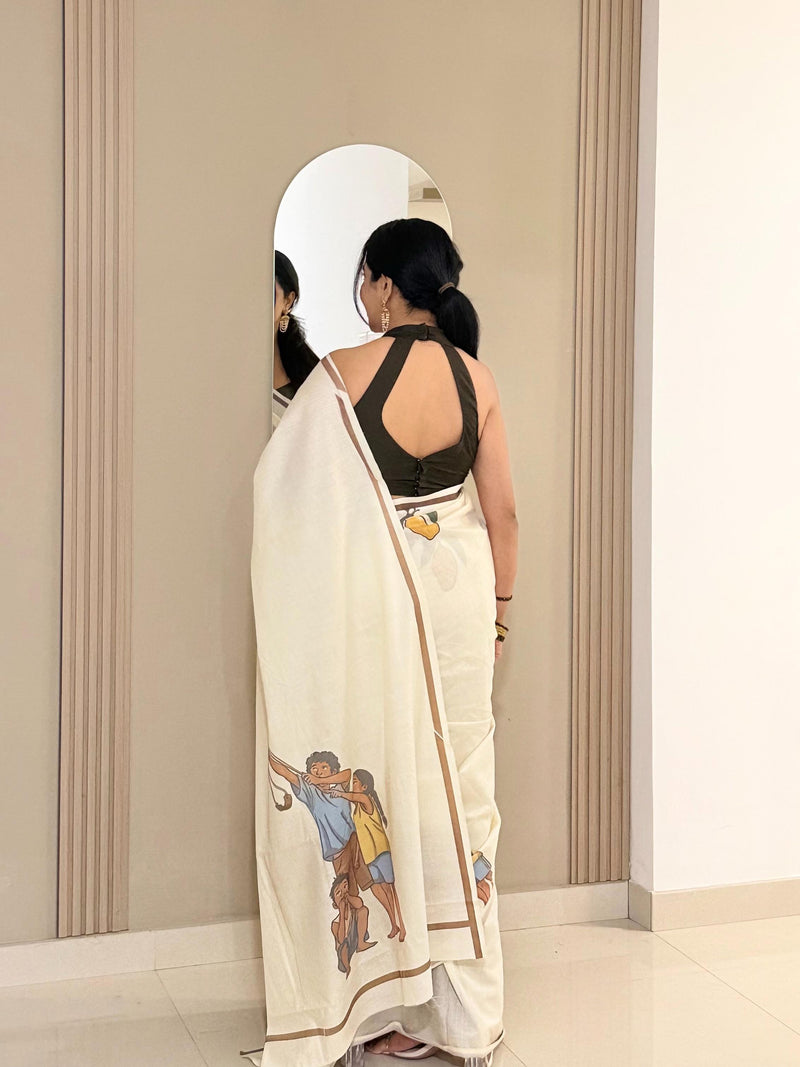 Mango Saree: Pure cotton digital printed