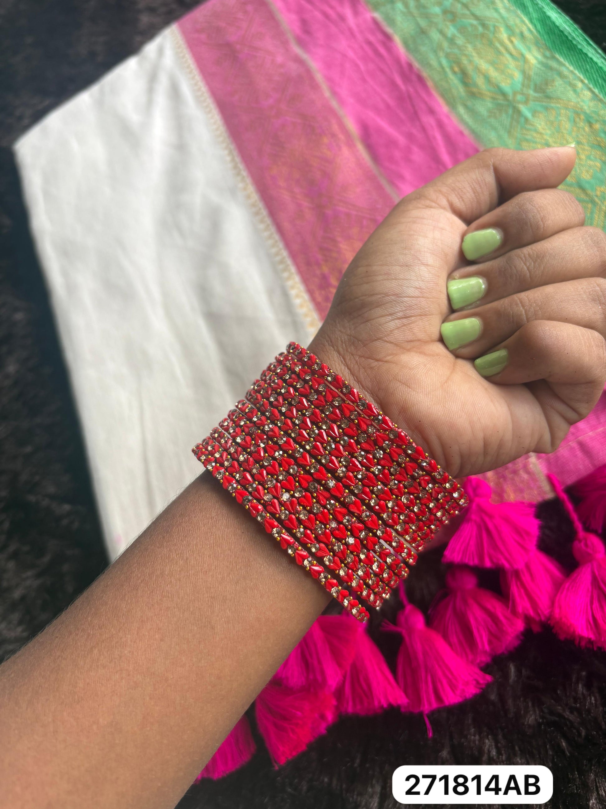 Heart Glass Bangles