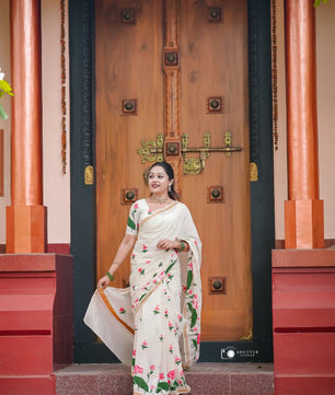 Sumangala - Small Lotus Set Saree