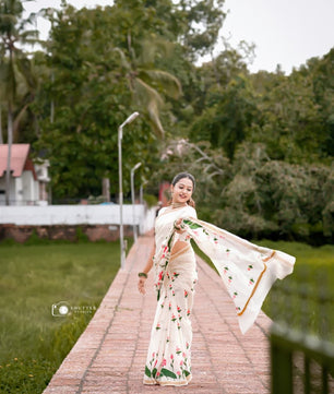 Sumangala - Small Lotus Set Saree