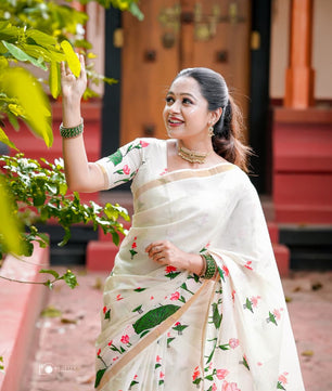 Sumangala - Small Lotus Set Saree