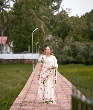 Sumangala - Small Lotus Set Saree