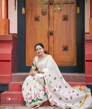 Sumangala - Small Lotus Set Saree