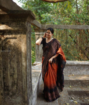 Double side temple korvai cotton saree.