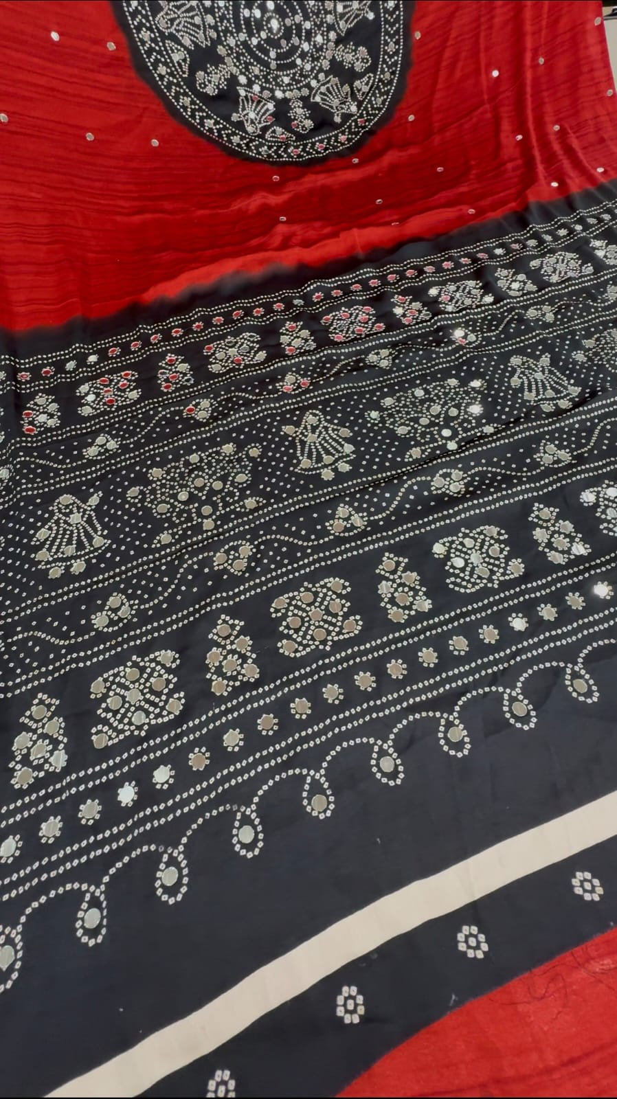 Mirror Ajrakh semi modal silk