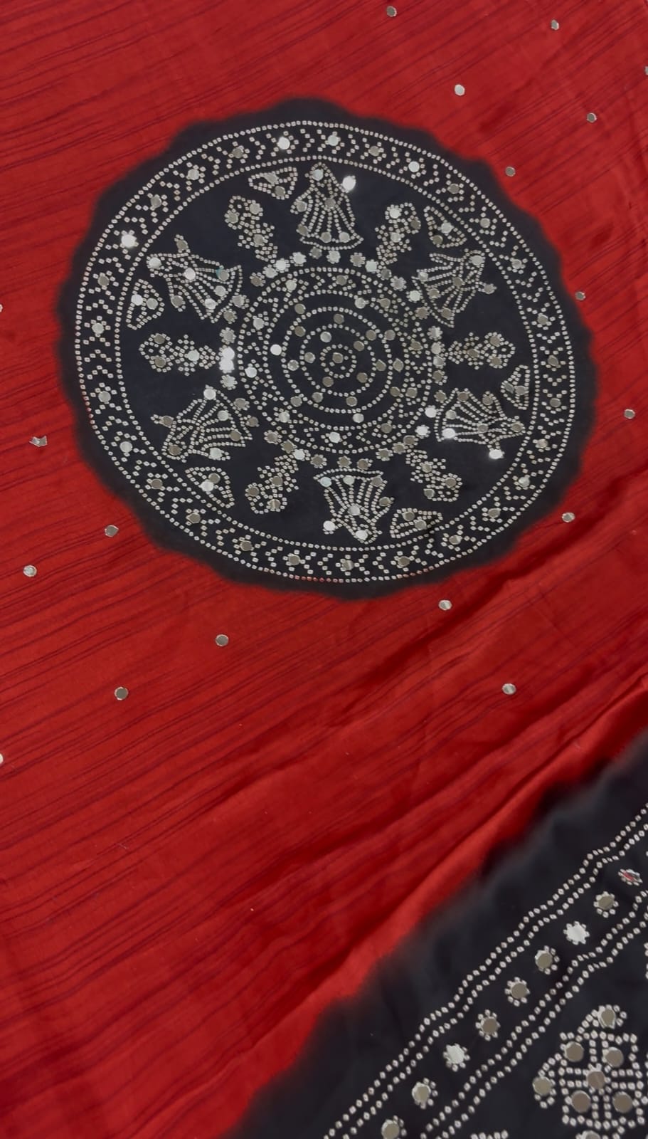 Mirror Ajrakh semi modal silk