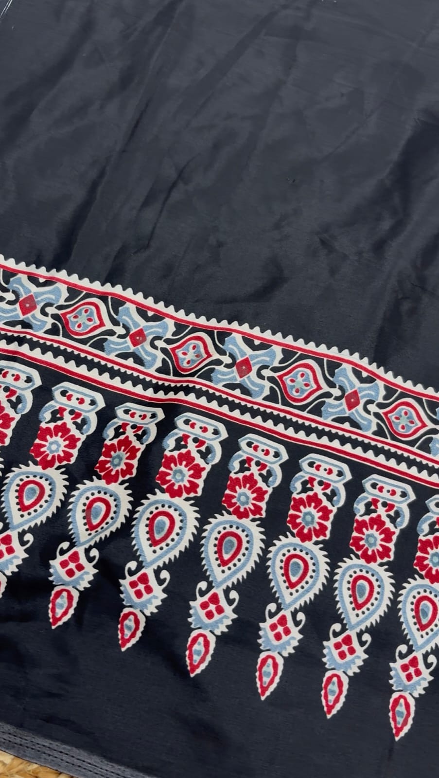 Mirror Ajrakh semi modal silk