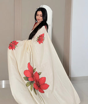 Red Blossom : Pure cotton digital printed