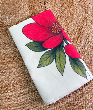 Red Blossom : Pure cotton digital printed