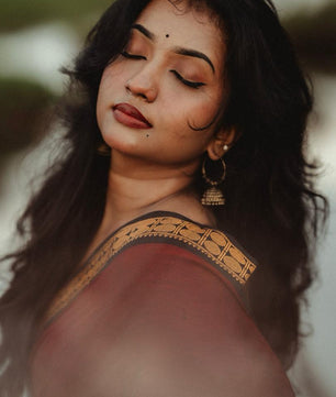 RudraVaibhavam - Tradtional Rudhraksham Border Retta Petta Cotton Saree