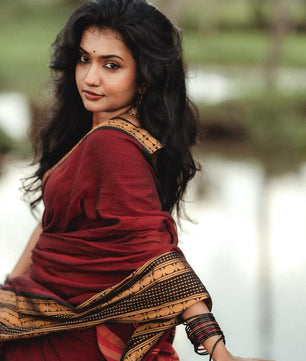 RudraVaibhavam - Tradtional Rudhraksham Border Retta Petta Cotton Saree