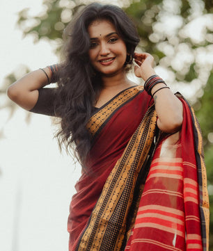 RudraVaibhavam - Tradtional Rudhraksham Border Retta Petta Cotton Saree