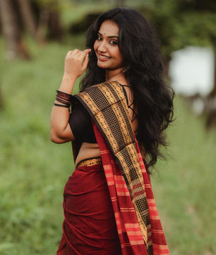 RudraVaibhavam - Tradtional Rudhraksham Border Retta Petta Cotton Saree