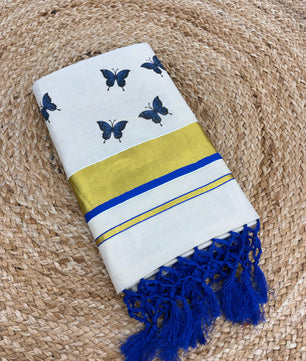 Butterfly Kerala Tissue Saree