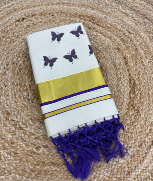 Butterfly Kerala Tissue Saree