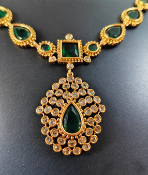 Beautifull AD stone Emarald premium neklace