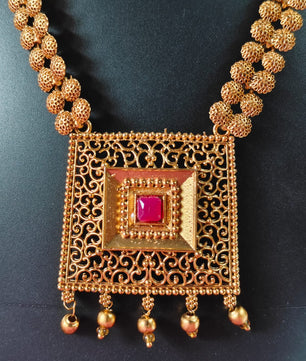 Elagent  premium gold ball haram with pendent
