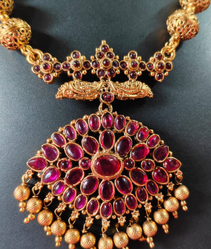 Premium Golden ball haram with pendent
