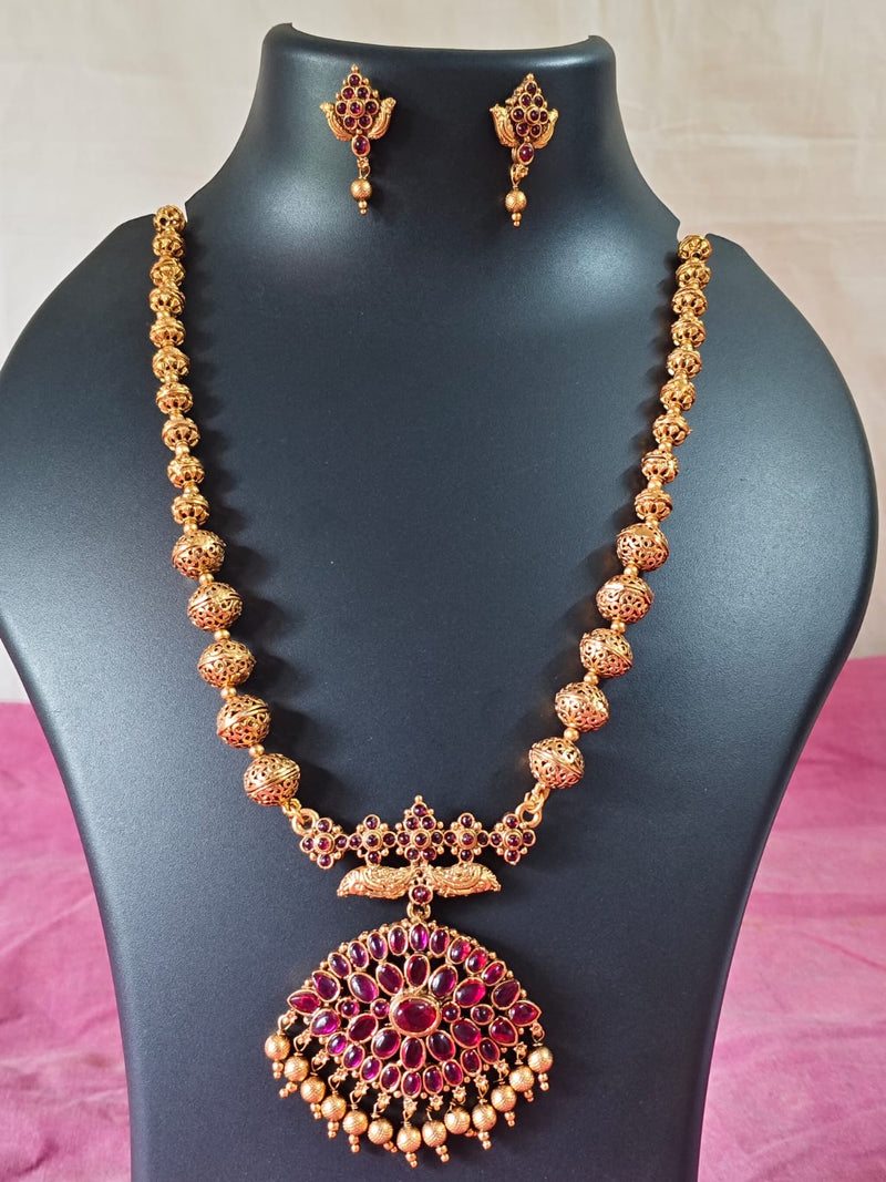Premium Golden ball haram with pendent
