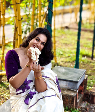 LAVENDER STRIPES – PURE COTTON DIGITAL PRINTED SAREE