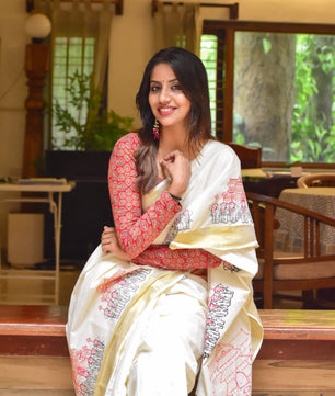 Pooram saree : Embroidered cotton Saree