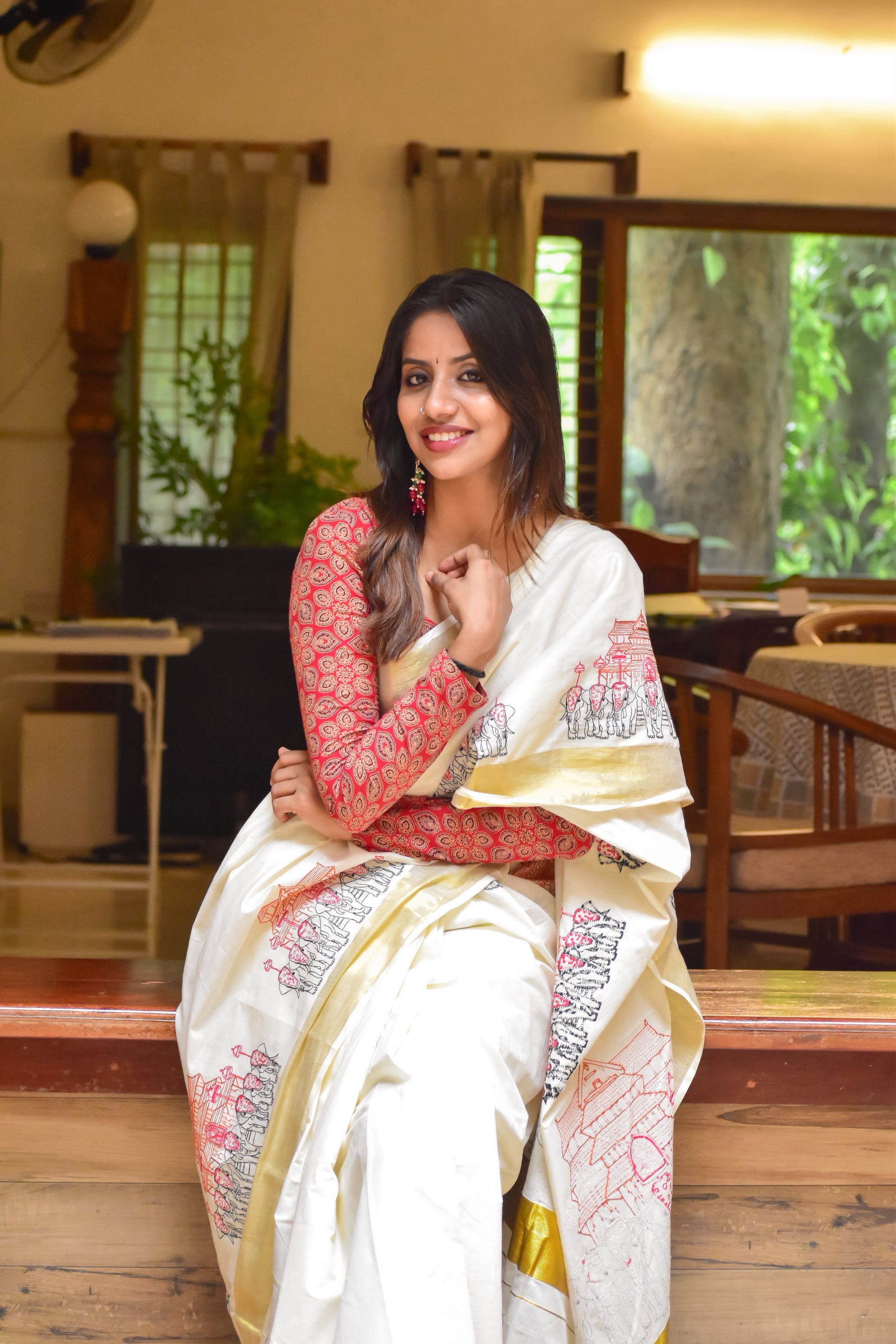 Pooram saree : Embroidered cotton Saree