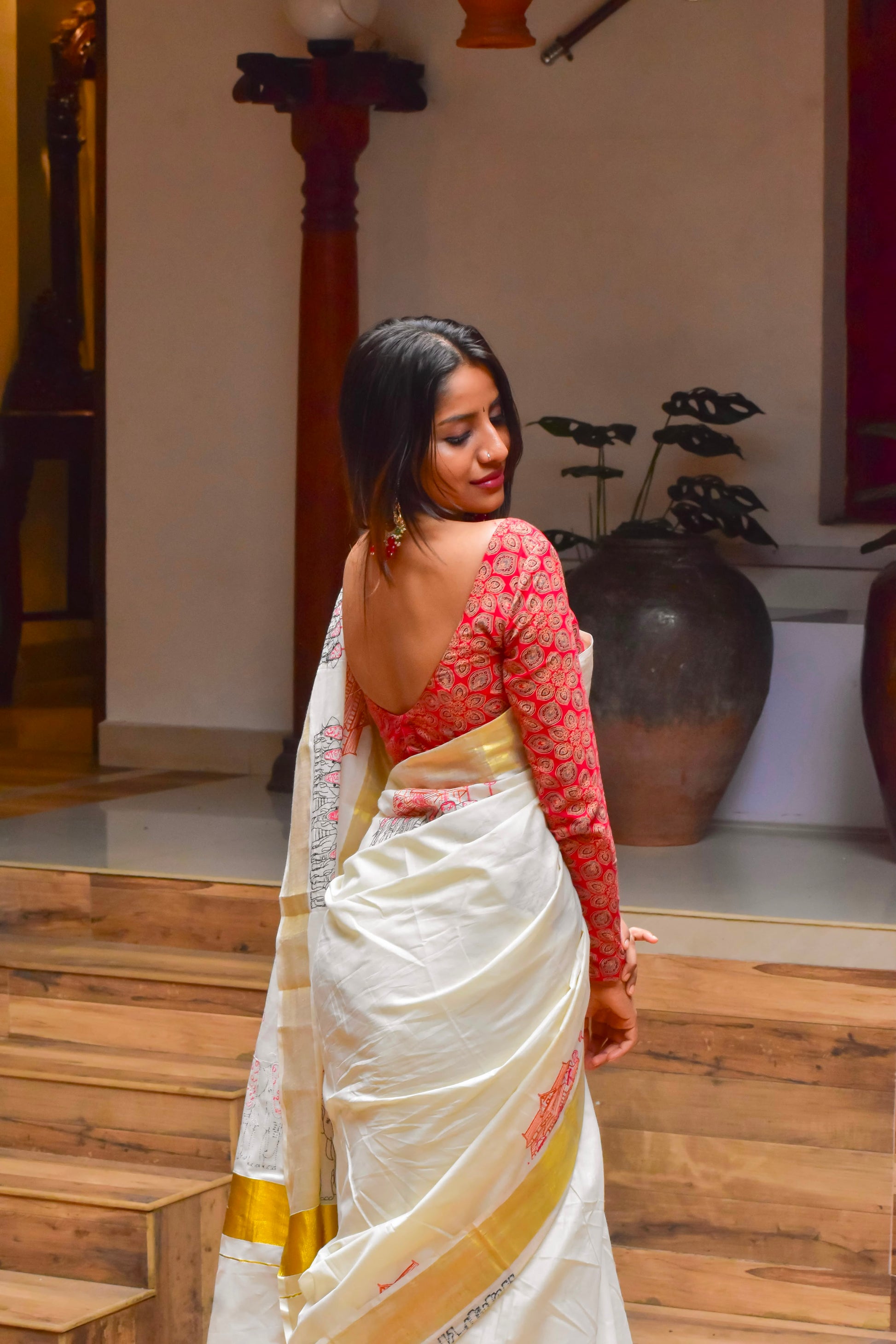 Pooram saree : Embroidered cotton Saree