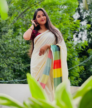 Madras check saree   : Pure cotton digital printed