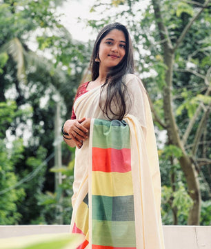 Madras check saree   : Pure cotton digital printed