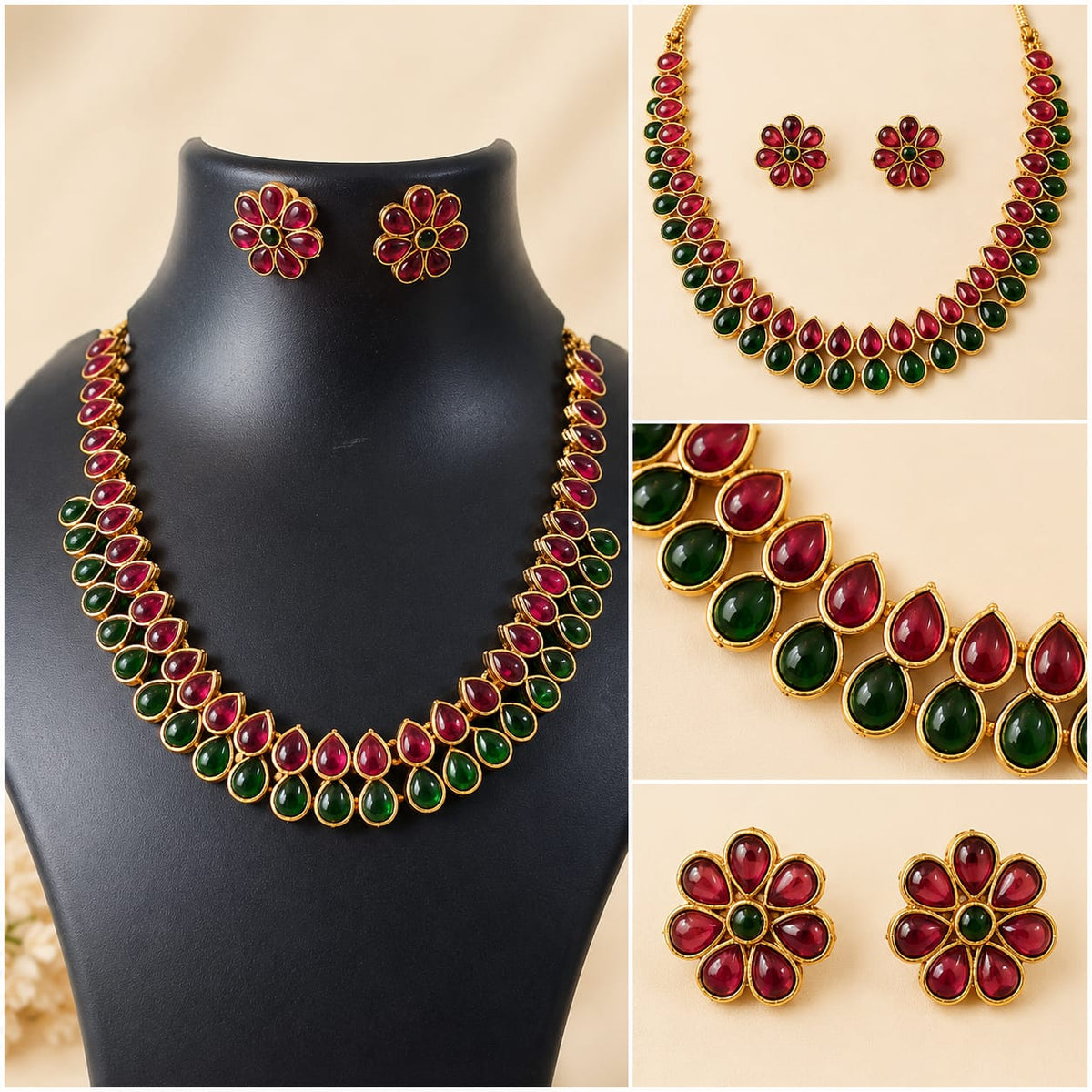 Gopi Royal  Pink & Green Ornaments