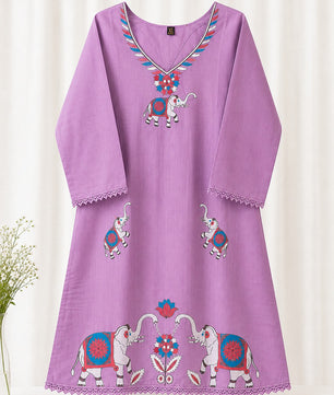 Elegant Lavender 2-Piece Kurti Set