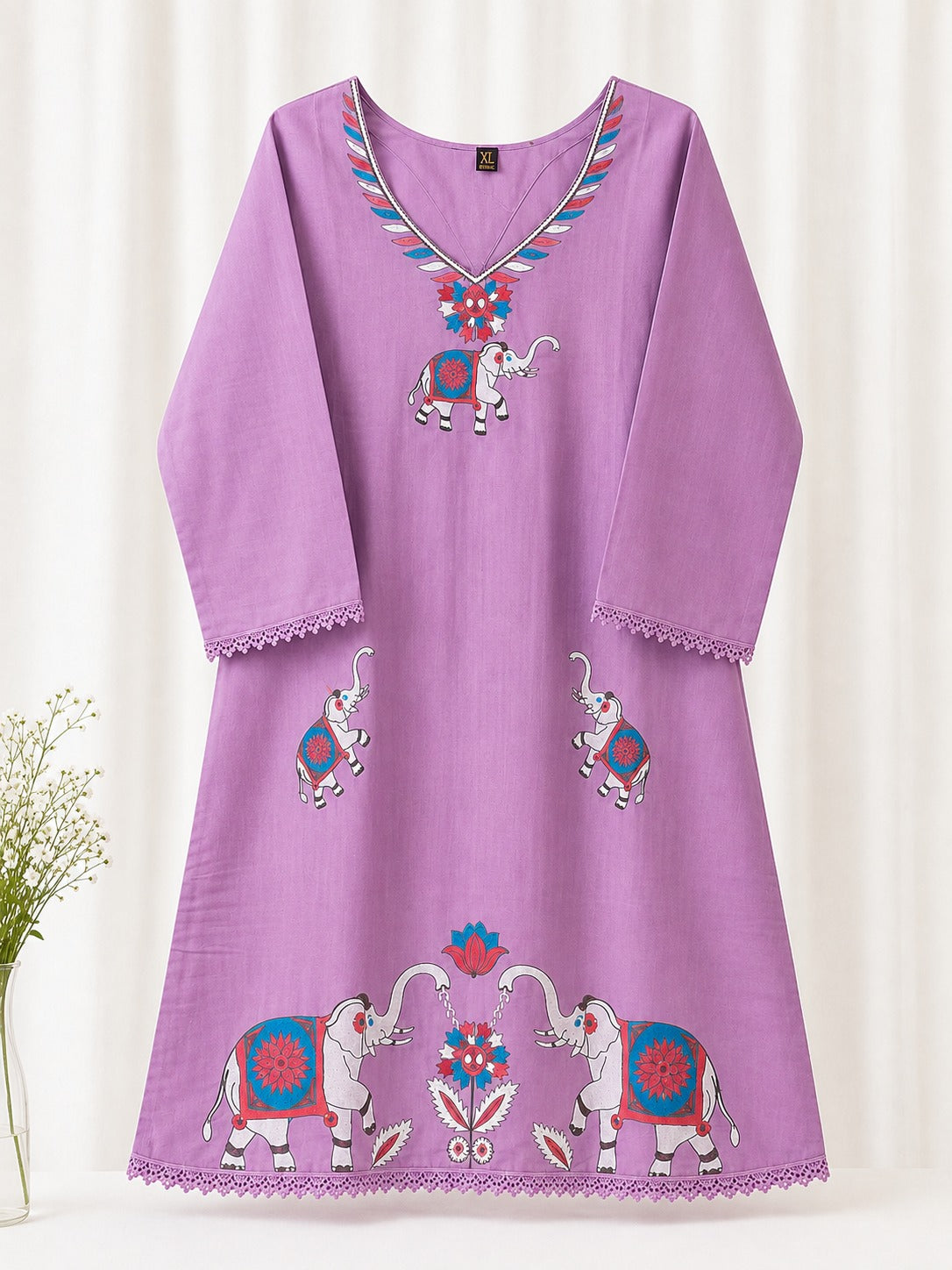Elegant Lavender 2-Piece Kurti Set