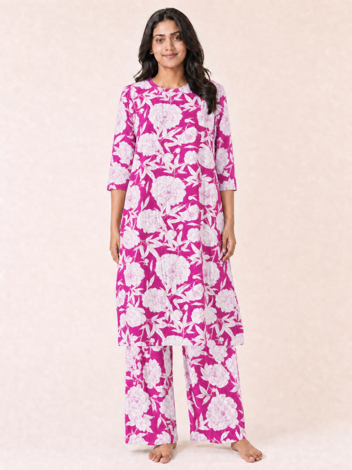 Pink Blush A-Line 2-Piece Kurti Set