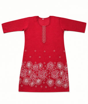 Bright Red Mulberi Kurti