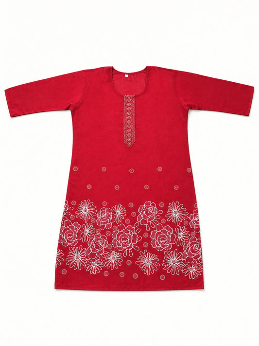 Bright Red Mulberi Kurti