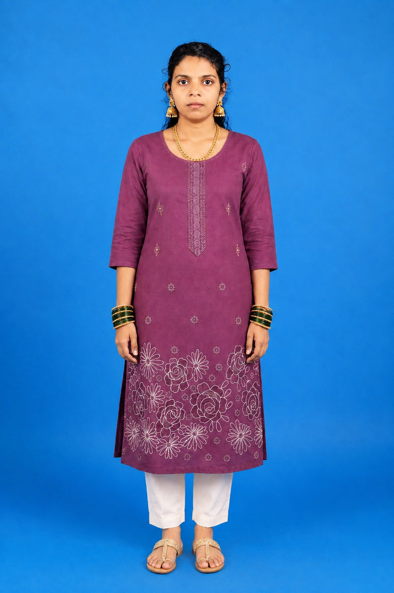 Deep Magenta-Purple Mulberi Kurti
