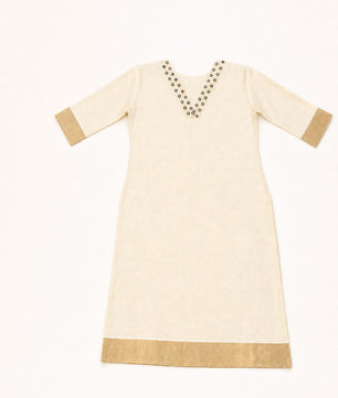Green Thread Mirror Work Tissue Silk Kurti