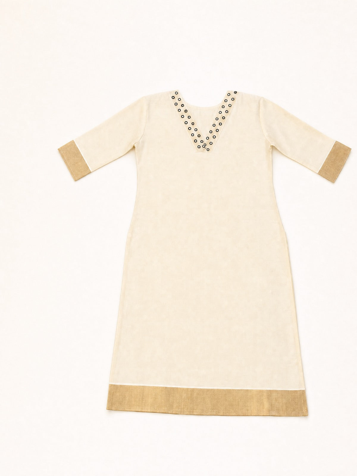 Green Thread Mirror Work Tissue Silk Kurti