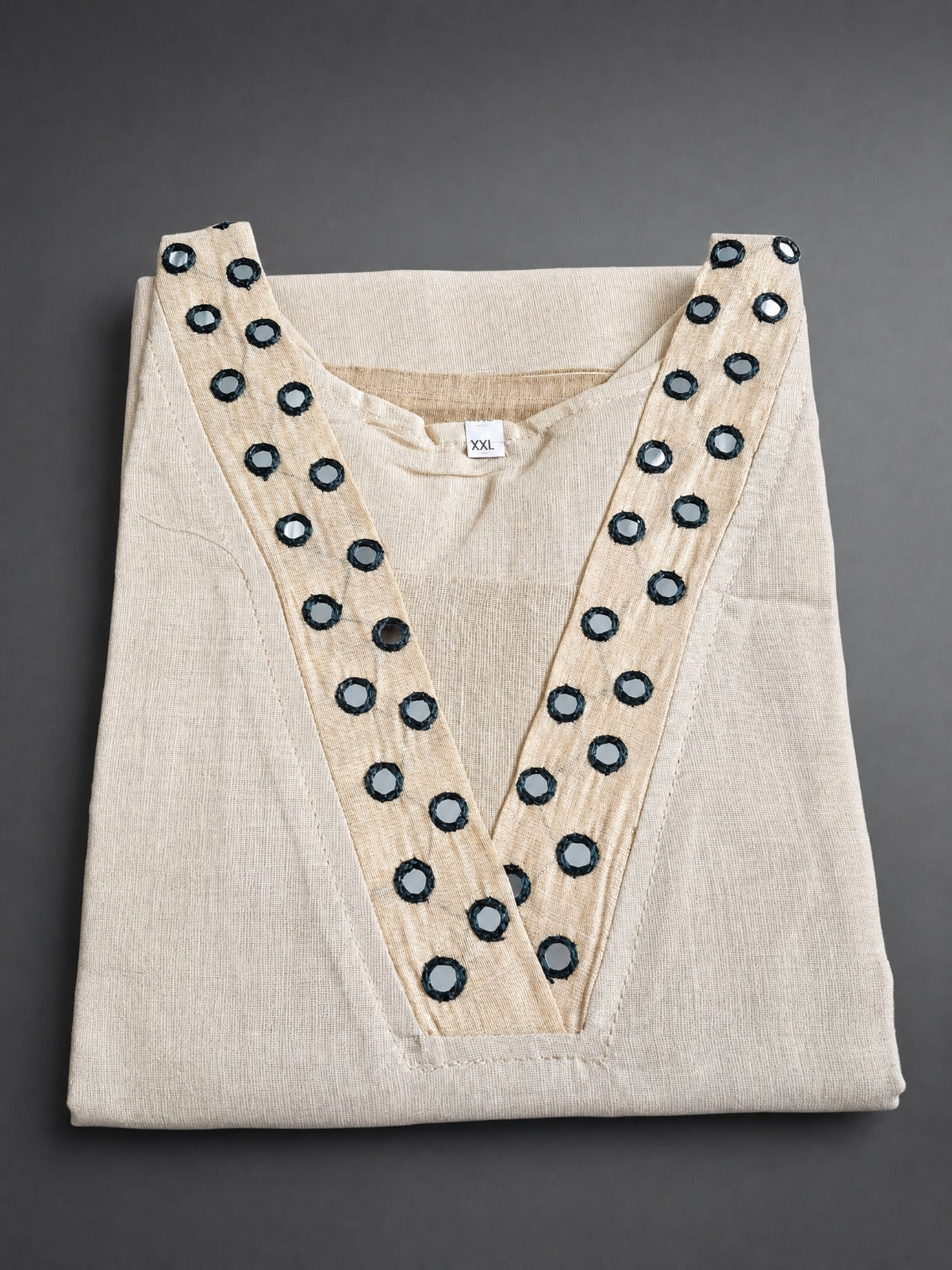Green Thread Mirror Work Tissue Silk Kurti