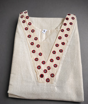 Red Thread Mirror Work Tissue Silk Kurti*